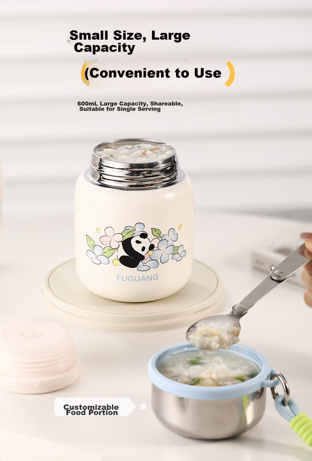 FGA Fuguang Insulated Food Jar, 316L Stainless Steel, Large Capacity, Thermal Soup Pot, Lunch Box for Office Workers And Students 9