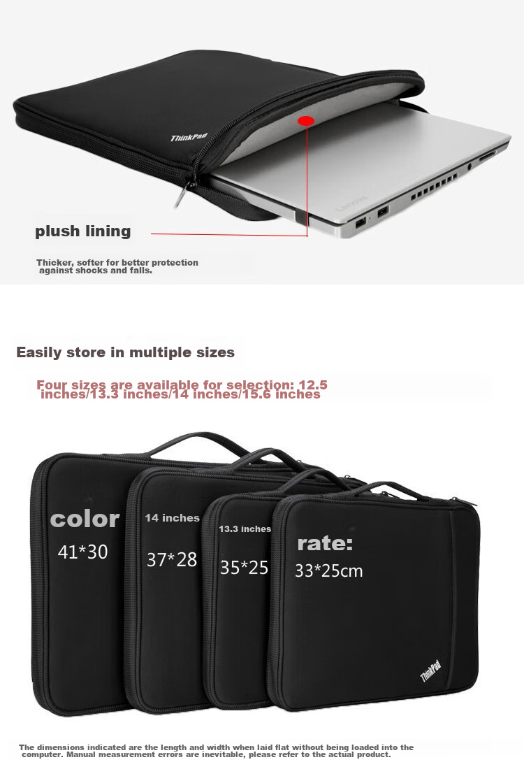 ThinkPad Professional 14-Inch Sleeve Case, Portable And Slim, Leather Exterior with Bamboo Fiber Lining, Made of Sustainable Eco-Friendly Materials, Magnetic Buckle Design, Includes Separate Storage Space 2