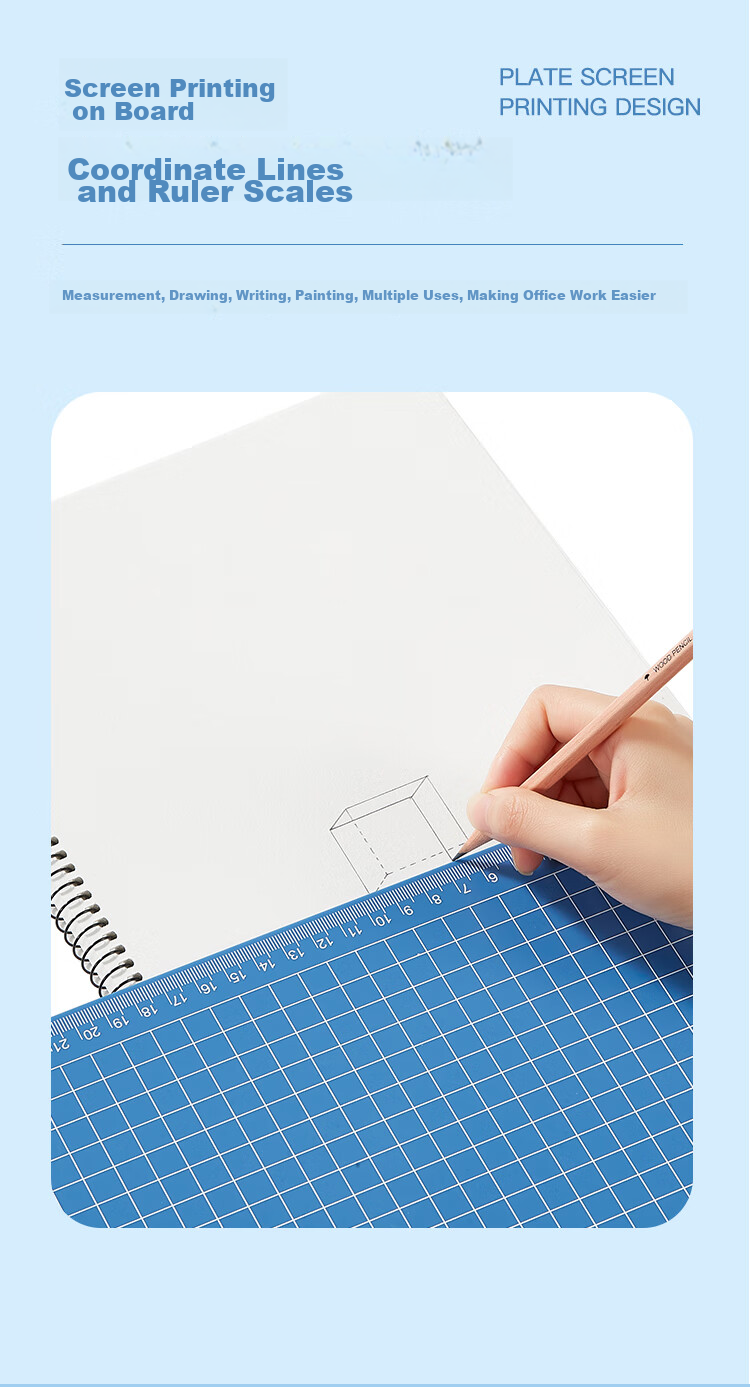 COMIX A4 Multi-Functional Writing Clipboard with Scale, Pad for Order Filling/Group Buying, Blue, A724 4
