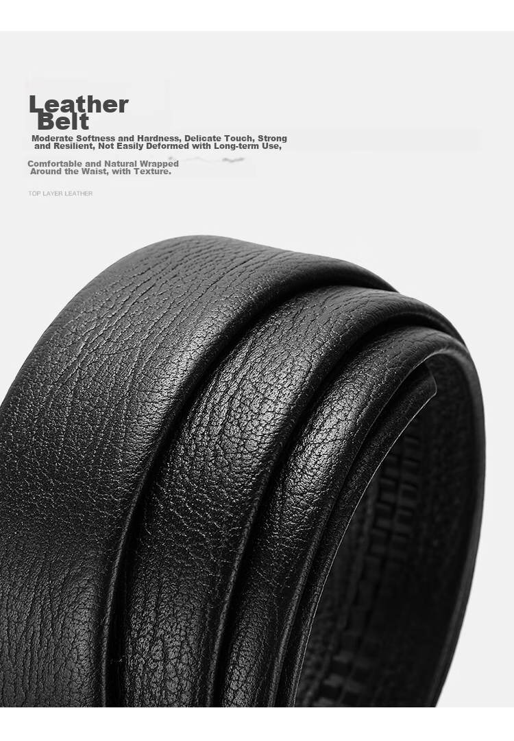 MEXICAN Men's Leather Belt with Automatic Buckle, Genuine Top-Grain Cowhide Business Waistband Casual Trouser Belt Birthday Gift for Men And Fathers 13