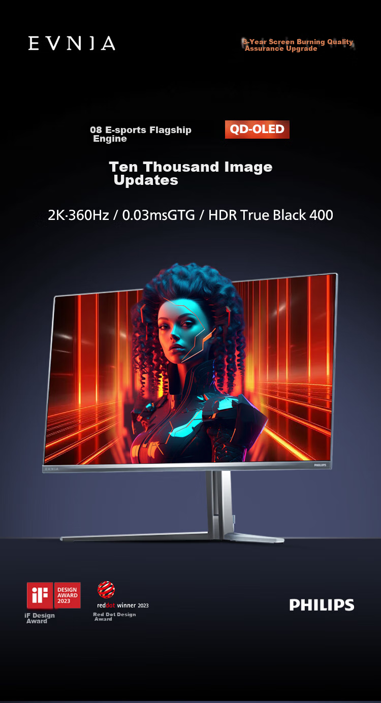Philips EVNIA 27-inch 5K 180Hz / 2K 350Hz Dual-Mode Fast IPS Low Blue Light STW Film Full-Power DP2.1 Gaming Monitor 27M2G5800 2