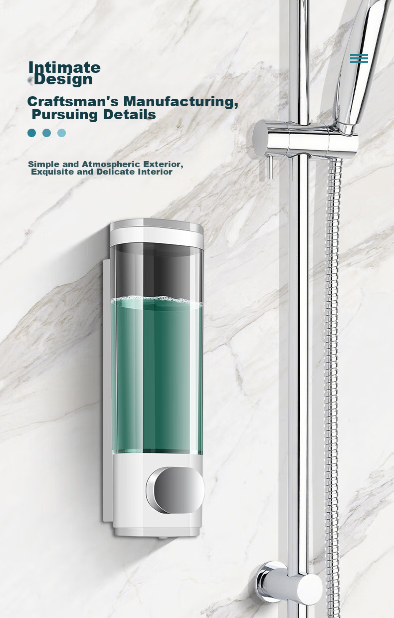 MODUN M-9010 Dual-Head Hotel Bathroom Wall-Mounted Manual Large Capacity Soap Dispenser, Shower Gel Dispenser, Hand Soap Dispenser 3