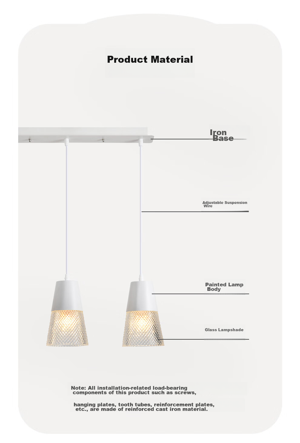 NVC Light Luxury Lighting, Nordic Creative Modern Dining Room Chandelier, Three-Head Dining Room Lamp, Crystal Glass Decorative Light, Fashionable 7