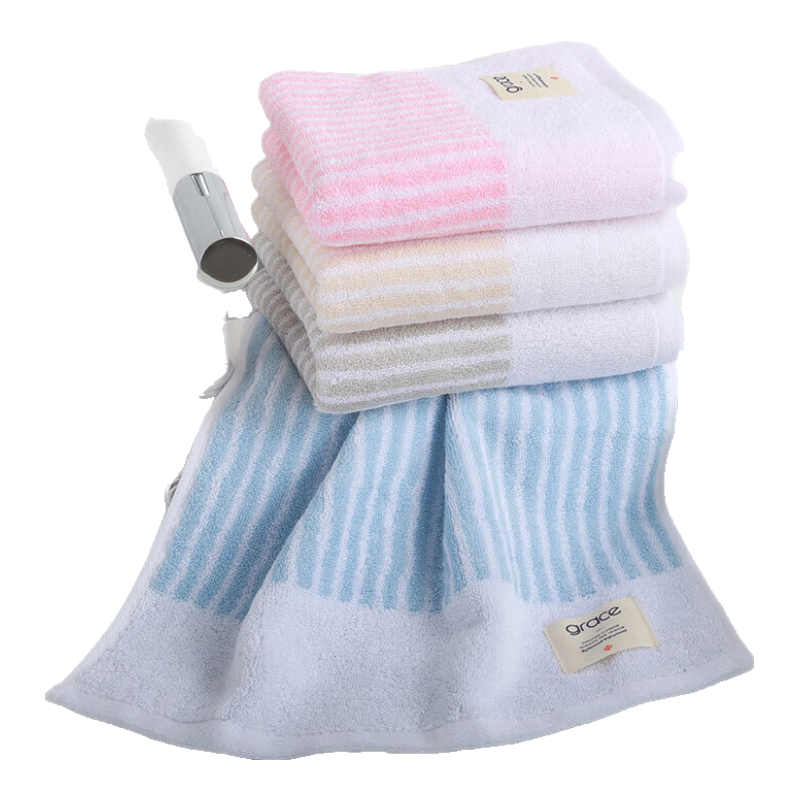 Grace Antibacterial And Anti-Mite Towels, 4-Pack, Pure Cotton Absorbent Face Towels, Thick Adult Face Wipes for Washing And Sports