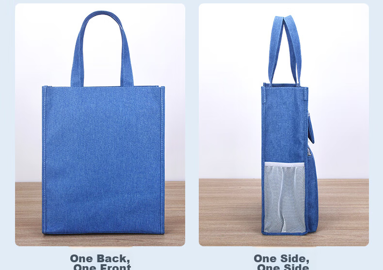 Bailiwen BX1013 Blue Vertical Handbag, Tutoring Bag, Student Book Carrier, Large Capacity Document Bag with Zipper, Homework Subject Storage Bag, Art Bag 7