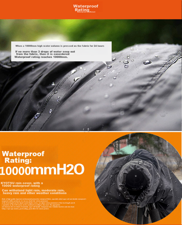 KYOTSU Professional Camera Rain Cover, Universal Fit for Canon Nikon Sony DSLR Mirrorless Cameras (Black) 4
