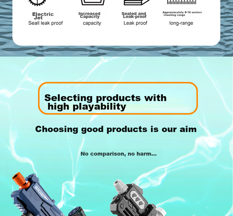 SODEEP Water Gun Toy for Boys And Girls, Pull-Type Water Blaster, Squirt Gun, Spray And Suction, Water Fight Toy, Birthday Gift for Ages 3-6 3