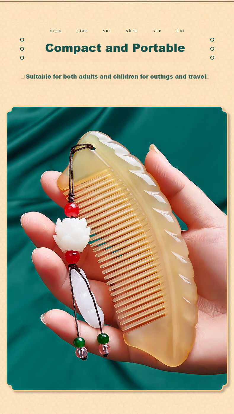Danpo Pure Natural Authentic Ox Horn Comb for Women, Birthday Gift for Girlfriend Or Wife, Thoughtful High-End Mother's Day Gift, New 2026 Teacher's Day Gift for Female Teachers, Premium Practical Gift Box 6