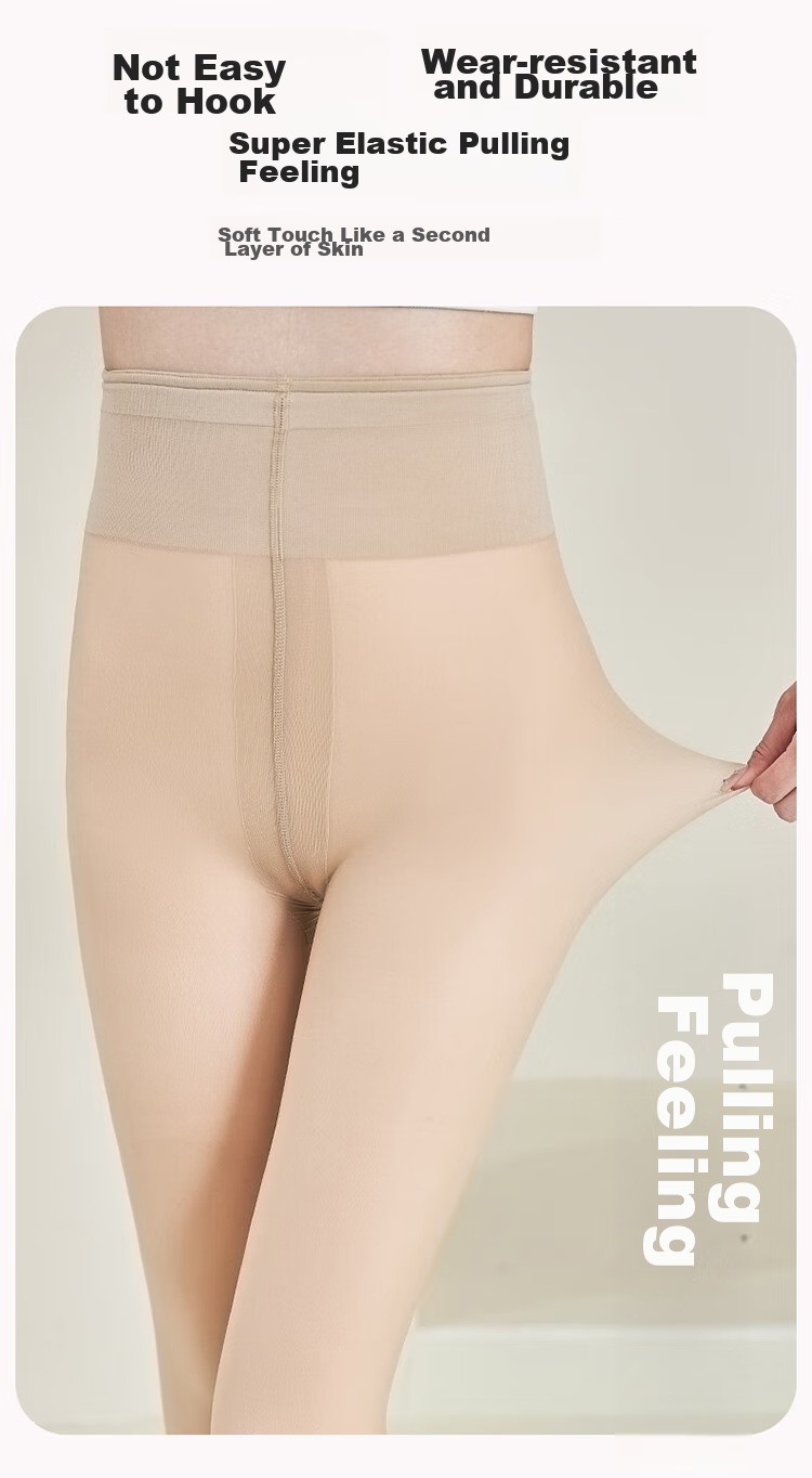 LangSha Light-Legged Bare-Feel Device for Women, Autumn And Winter Base Layer Pants, Thickened Fleece-Lined, Natural Skin-Tightening, Seamless White Skin, Thickened Fleece 9