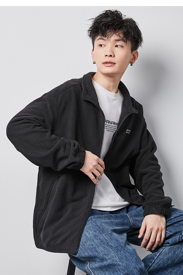 TonLion Men's Sherpa Fleece Jacket, Stand Collar, Loose Casual Jacket, Elegant Gray/second Batch, Size L 11