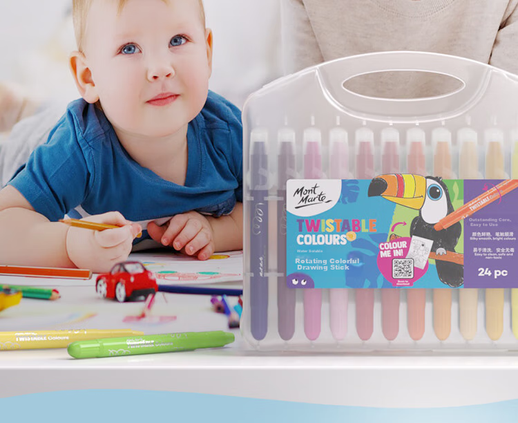[Low Price Online] Mont Marte (Mont Marte) Colorful Sticks 3-Pack, Drawing Sticks, Rotating Crayons, Children's Oil Pastels, Non-Staining Drawing Sticks Set, Kindergarten Painting Kit Refill P-NX Art Sketching 6