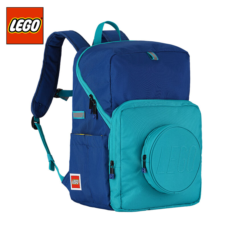 LEGO Elementary School Backpack for Grades 1-6, Large Capacity Backpack with Multiple Pockets, Light Blue-Green Color, 20224 Gift