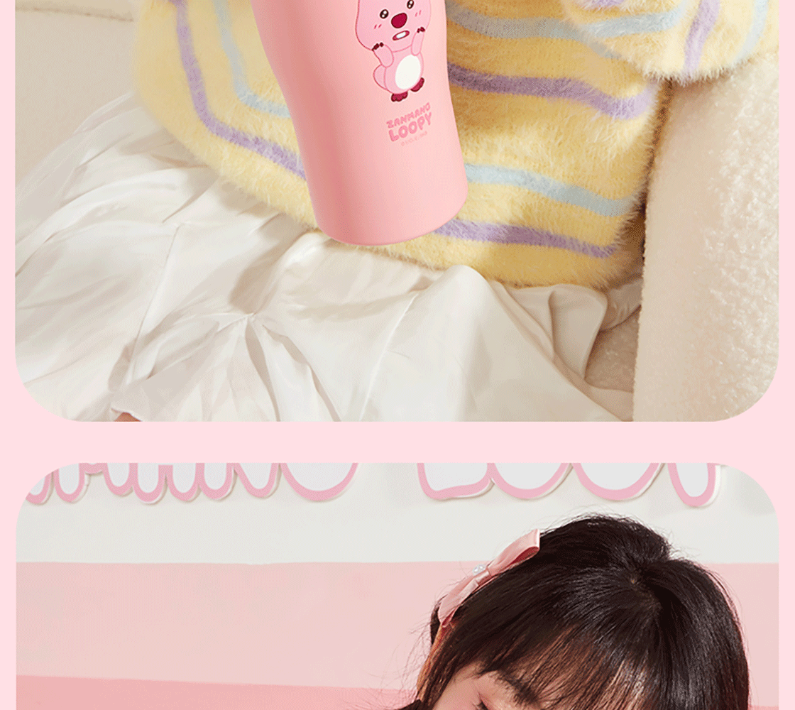 MINISO Apple Puppy Series 304 Slim Waist Coffee Enjoyment Cup 420mL Pink 6