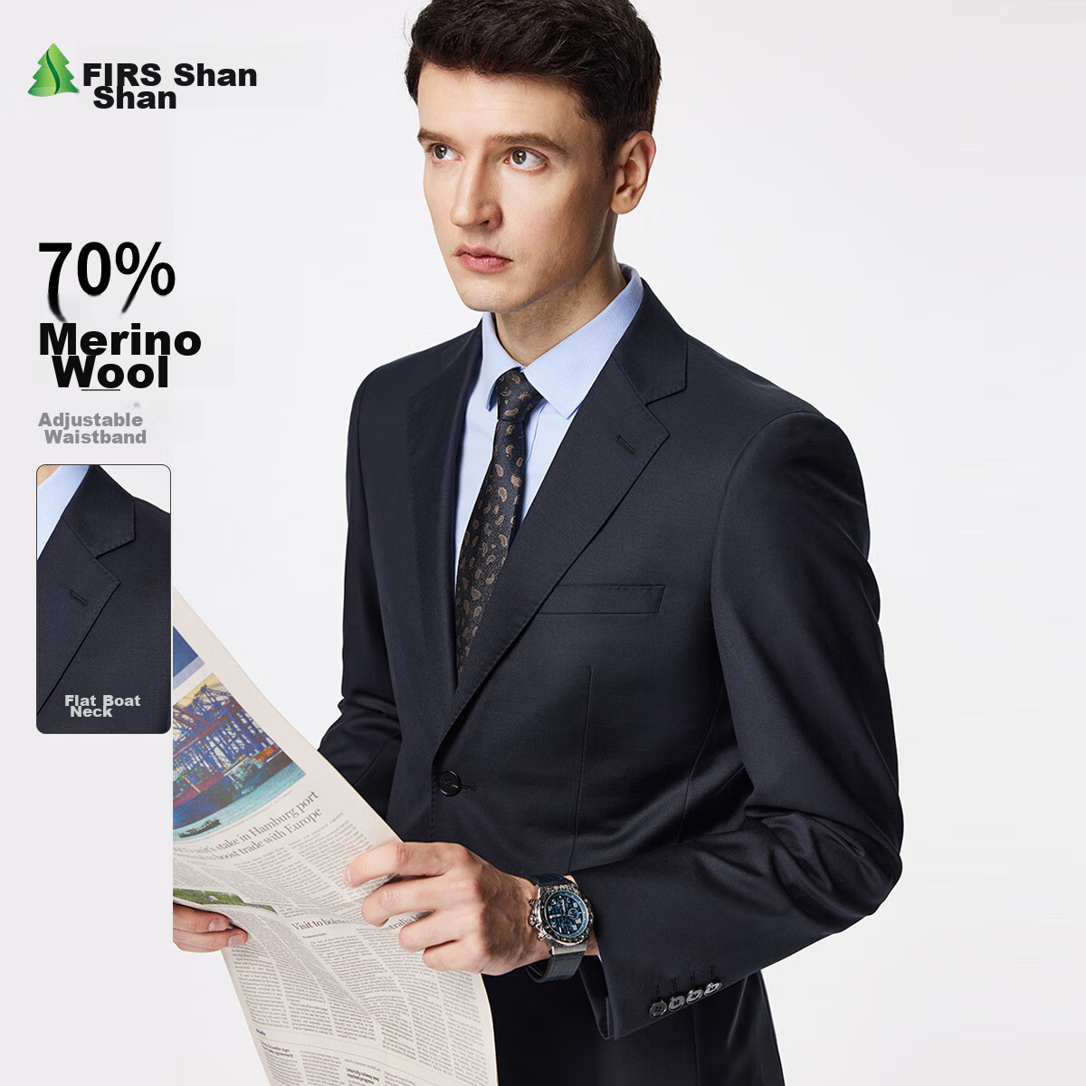 FIRS Suit Set, 70% Wool, Slim Fit for Men, Professional Formal Wear, Business Attire, Groomsman And Groom Outfit, Wedding Attire, Size 170