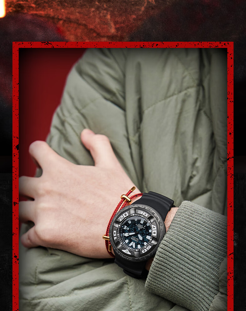 CITIZEN Men's Watch Japanese-Korean Godzilla IP Edition PU Strap Sports Student Gift for Father's Day BJ8059-03Z 16