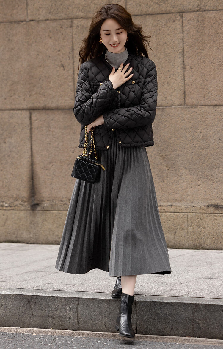 Dme [Qianjin Madeline] Winter Chanel-Style Lightweight Cloud 90% Duck Down Coarse Tweed Filling Puffer Jacket for Wome 13