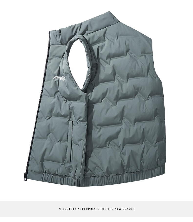 JEEP SPIRIT Men's down Vest Jacket, Winter Short Sleeveless down Coat, Stand Collar Breathable Outerwear, Black, 2XL 11