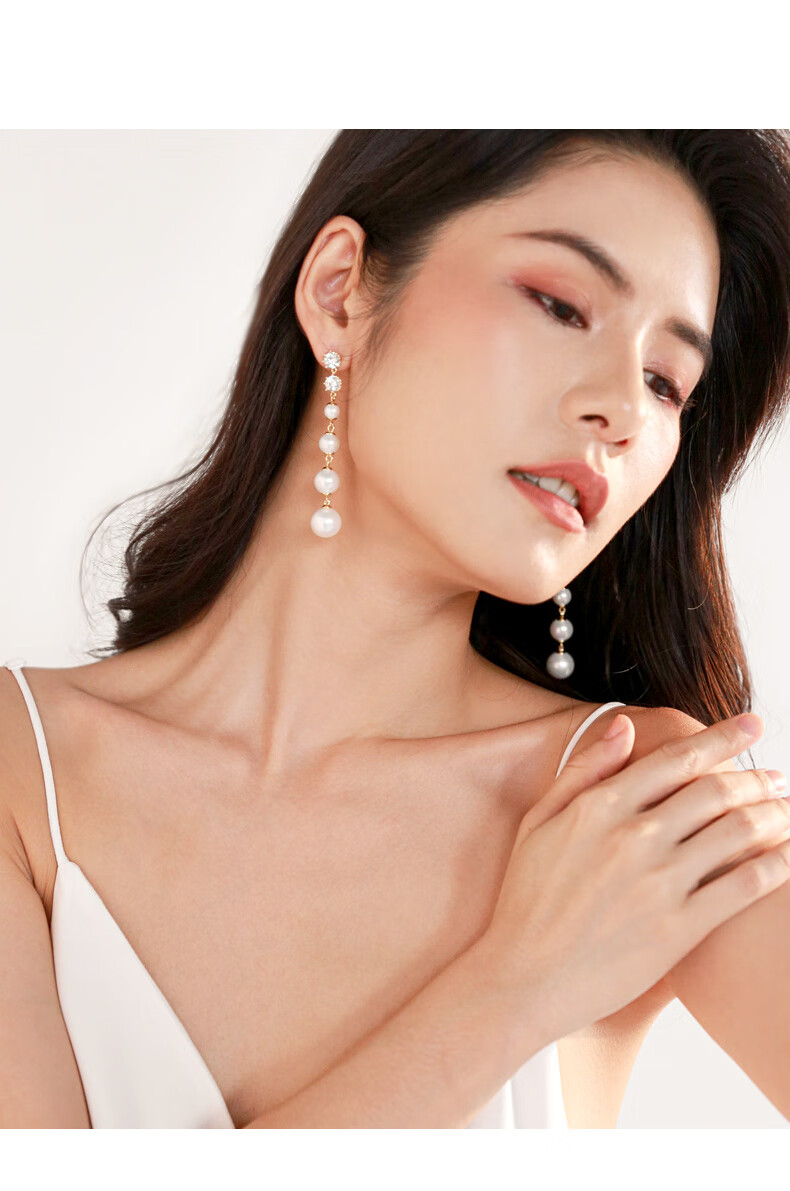 Long Tassel Pearl-Like Earrings for Women, Elegant And High-End Stud Earrings, 2026 New Year Youthful Luxury Formal Wear Jewelry Gift 3