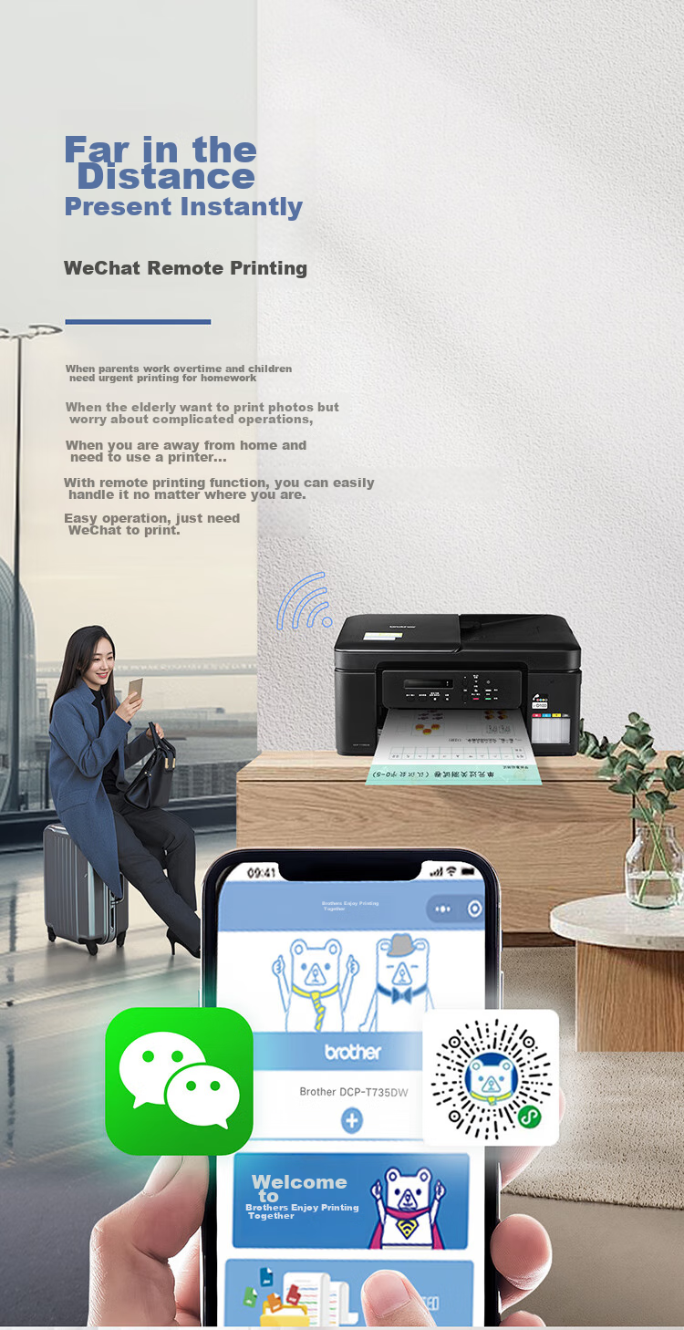 Brother DCP-T735DW Home And Study Color Printer with Ink Tank, Inkjet Photo Printing (Wireless Cloud Dual-Sided Printing, All-In Copier Scanner) 3