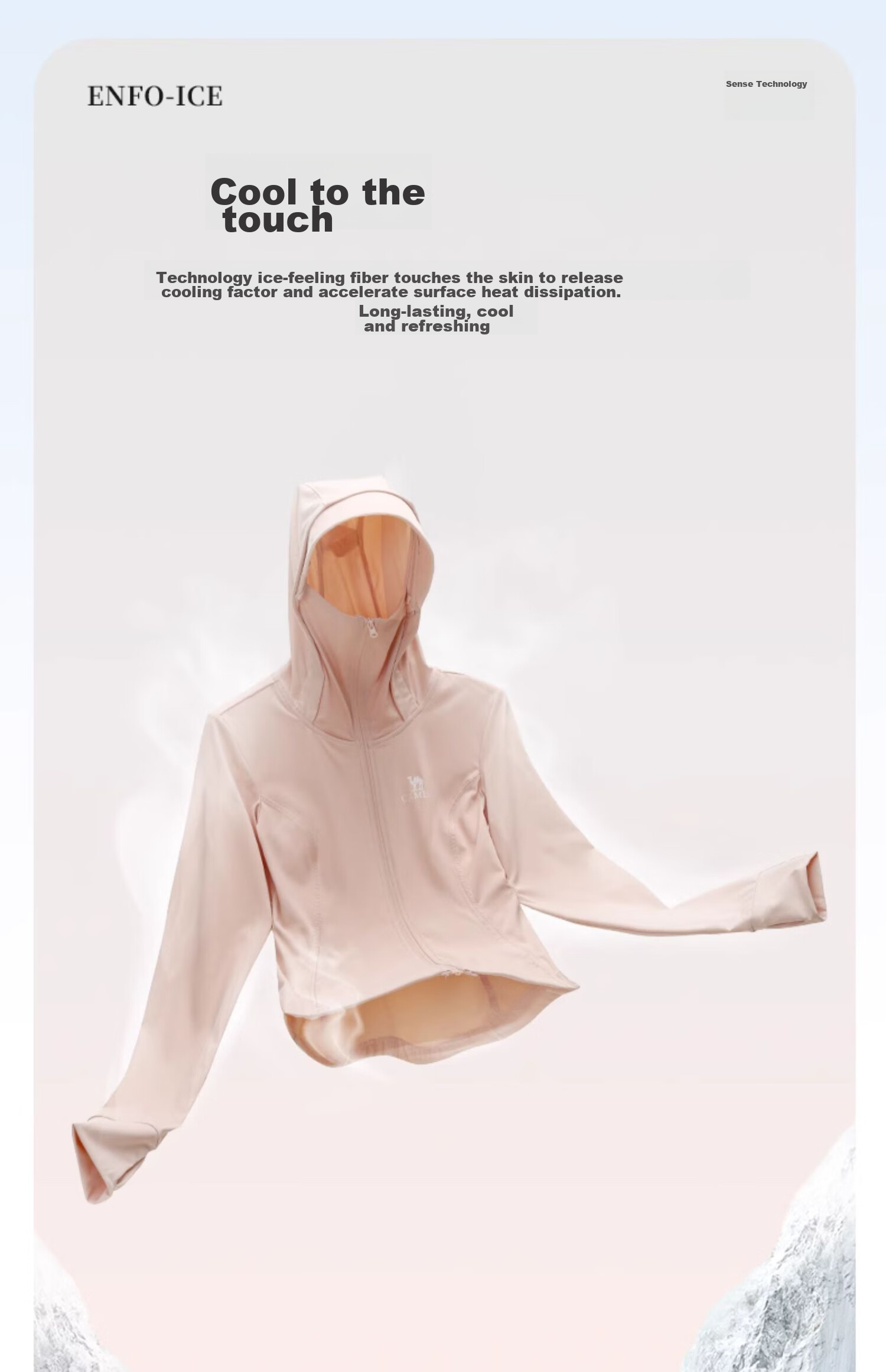 CAMEL Cool White Outdoor Sun Protection Clothing, Cooling UPF50 Original Yarn Moisture-Resistant Sun Protection Garment, Skin Coat, XL 8