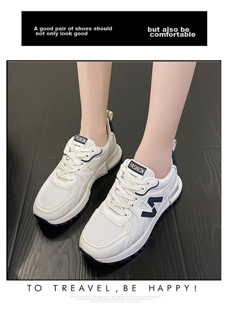CARTELO Women's Chunky Sneakers, Spring Casual Shoes for Women, Height-Increasing Sports Running Shoes, Style 1415, Blue, Size 38 3