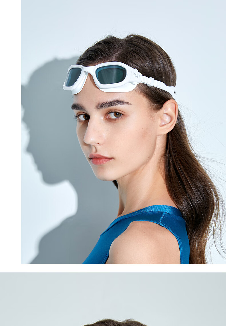 WATERTIME / Shuichuan Anti-Fog Swimming Goggles, High Definition Large Frame Swim Cap, Non-Binding for Men And Women, Swimming Glasses And Swim Cap Set 22