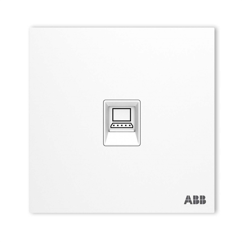 ABB Switch Socket Panel, Yingzhi Series White 86-Type Single-Outlet Category 6 Computer Socket, CA333