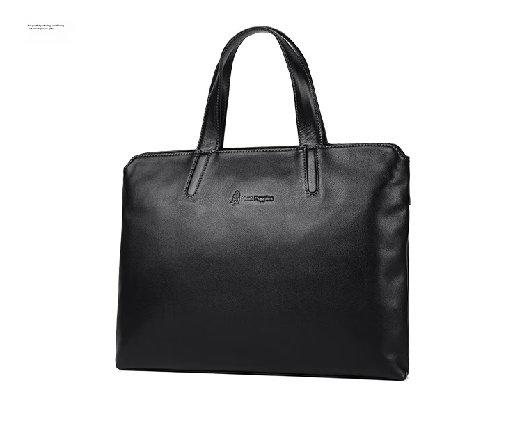 Hush Puppies Men's Briefcase, Top-Grain Leather, Slim Handheld Laptop Bag, Business Large Capacity, Fashionable Father's Day Gift for Boyfriend 11