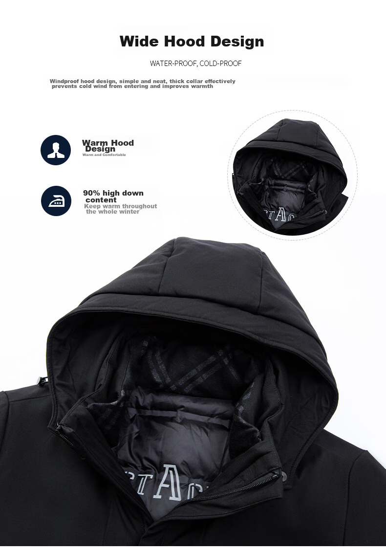 Yalu Five-In down Jacket for Men, Winter Thickened Goose down, Business Style with Detachable Inner Lining, Middle-Aged Men's Large Goose Coat 13