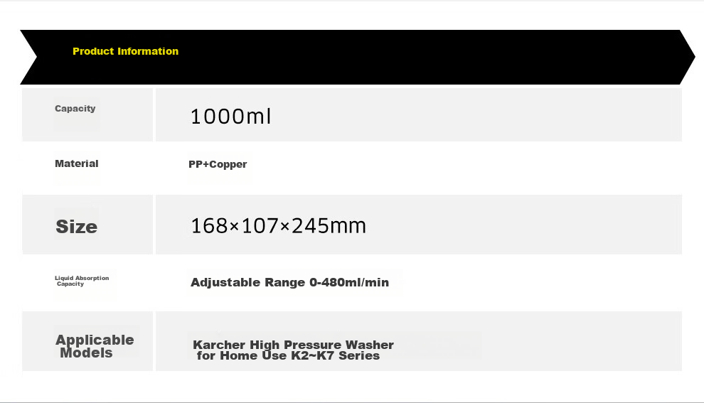 KARCHER German High-Pressure Car Washer, Water Gun Cleaning Machine Accessories, Foam Spray Bottle, PA Bottle 2