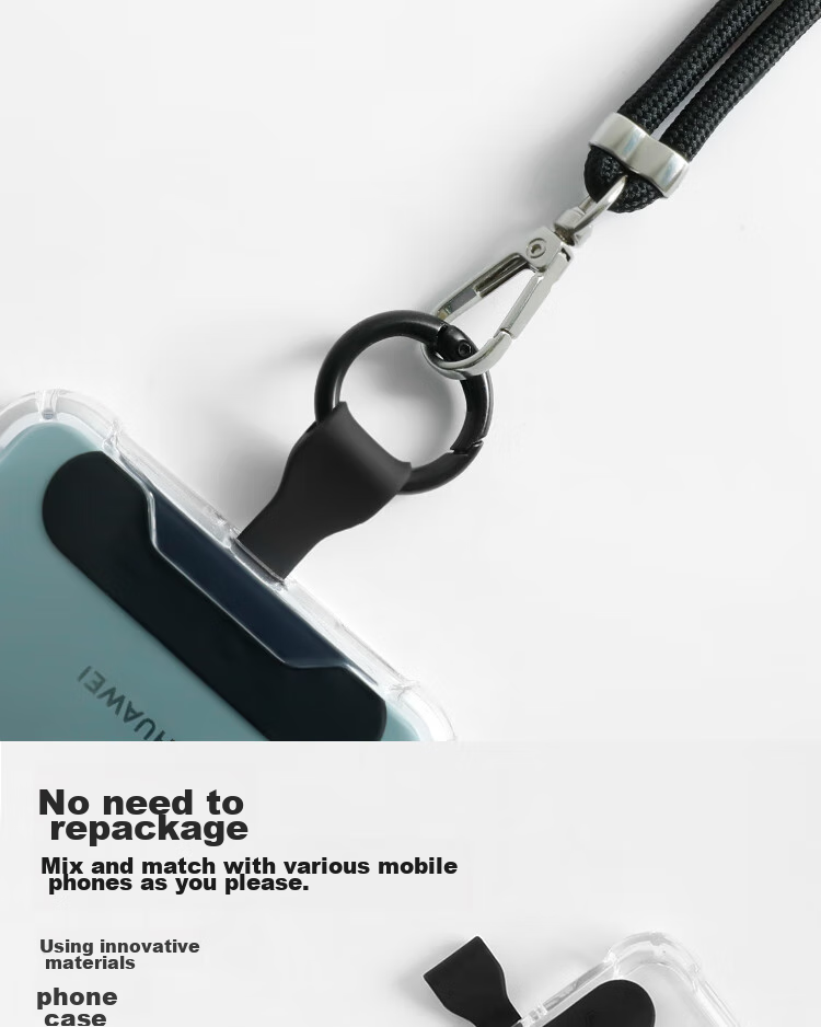 ESCASE Phone Lanyard Neck Strap Crossbody Adjustable Retractable Anti-Loss Universal Phone Case Durable Long Style Suitable for Huawei Apple Xiaomi And Others Black 6