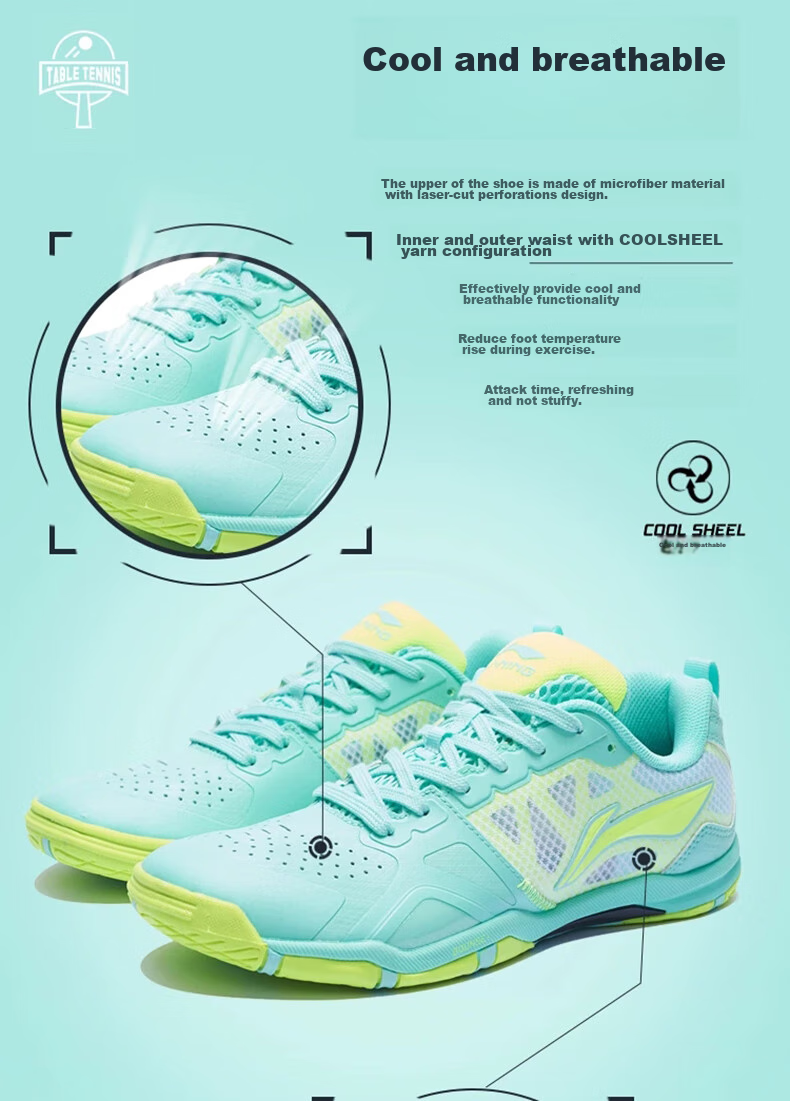 Li-Ning Table Tennis Shoes, Unisex Eagle Eye 2.0 PRO, Shock-Absorbing, Non-Slip, Breathable, Wear-Resistant, for Competition And Training, Sports Shoes, Size 37 2