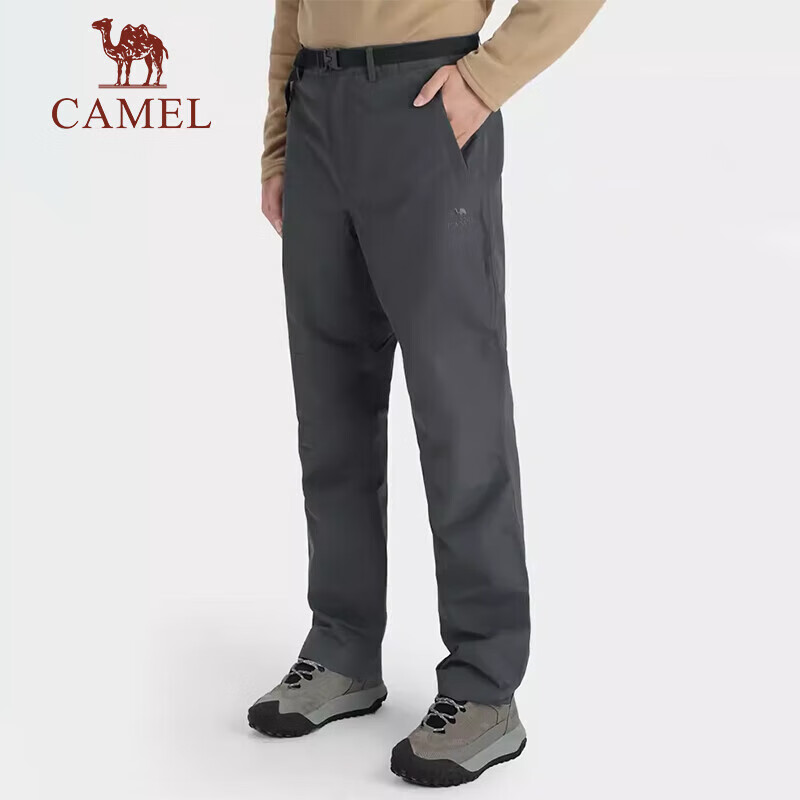 CAMEL Outdoor Waterproof Windproof Warm Hiking Pants for Women, A1W146120, Black, Size S