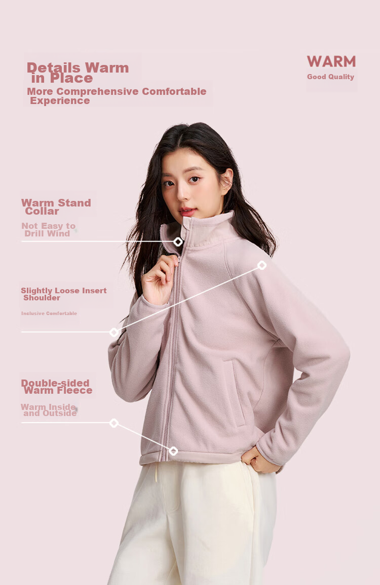 Semir Women's Anti-Static Fleece Loose Casual Winter Patchwork Stand Collar Raglan Sleeve Jacket 101724108004 6