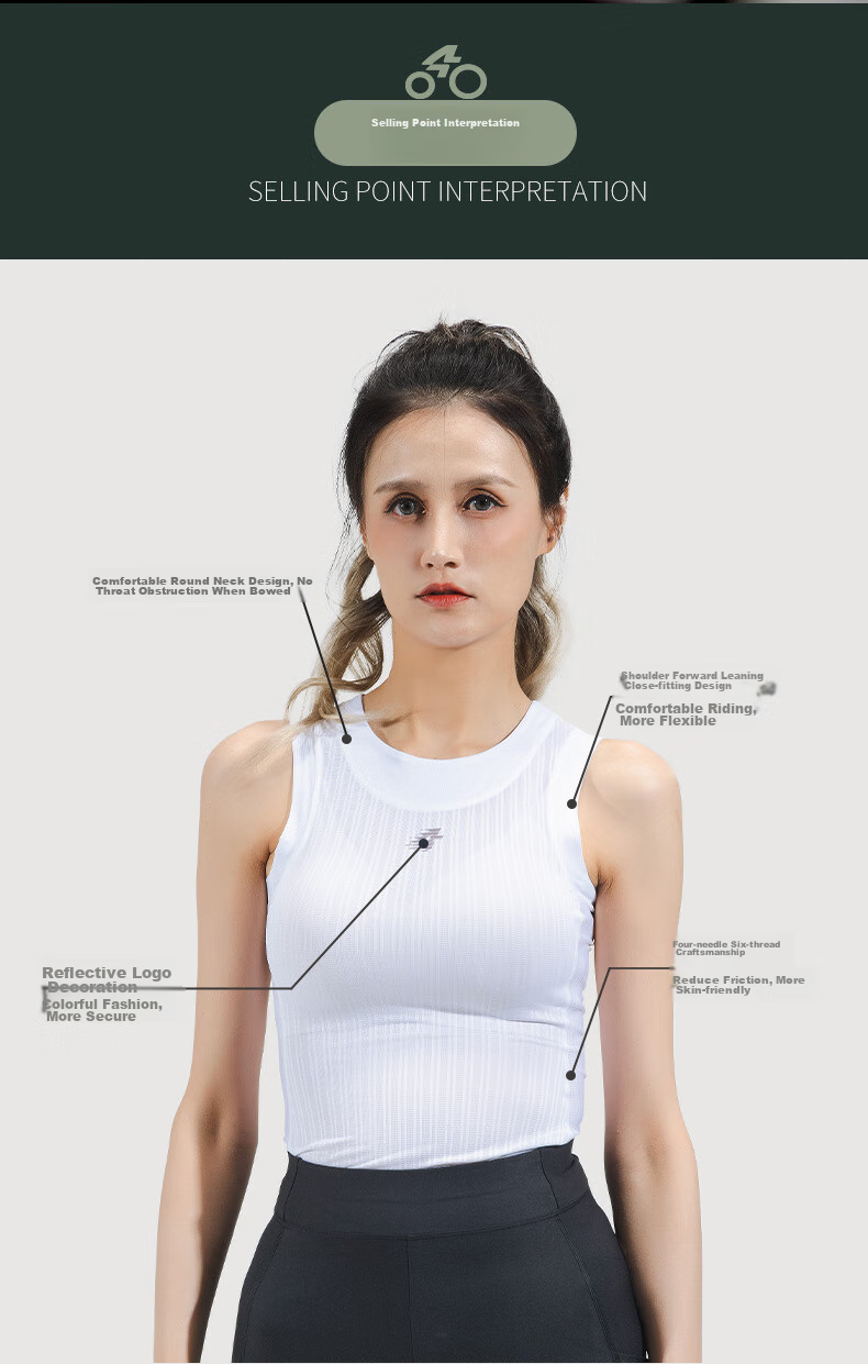 Lameda Women's Cycling Sweat-Wicking Vest, Quick-Drying Undershirt for Road Biking, Mianyun (Mianyun), Size S 3