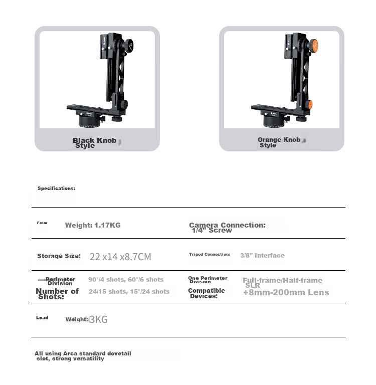 Fotopro WH-40 Digital Camera 720-Degree Professional VR Panoramic Gimbal, Black And Orange 13