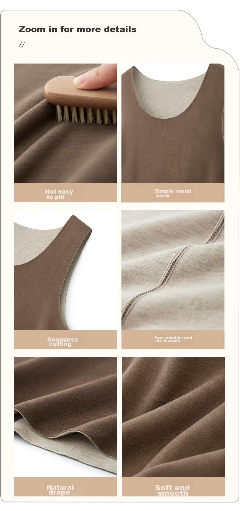 Yiershuang [Cashmere Silk] Autumn Winter Warm Vest Men's Seamless Cut Fleece Lined Thermal Underwear 13