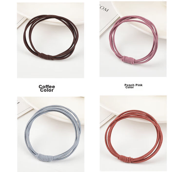 Xiangwan Hair Ties, 10-Pack Mixed Colors, Non-Damaging Hair Bands for Women, Elastic Hair Bands, Ponytail Holders, Rubber Bands, Hair Accessories, Mid-Autumn Festival Gift 5