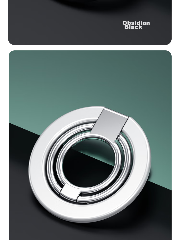 ESCASE Magnetic Ring Holder, Compatible with Apple IPhone 13 Pro Max And Android Phones, IPad Stand for Desktop, MagSafe Metal Alloy Ring, Free Rotation Open/closed Lucky White [With Magnetic Ring] 16