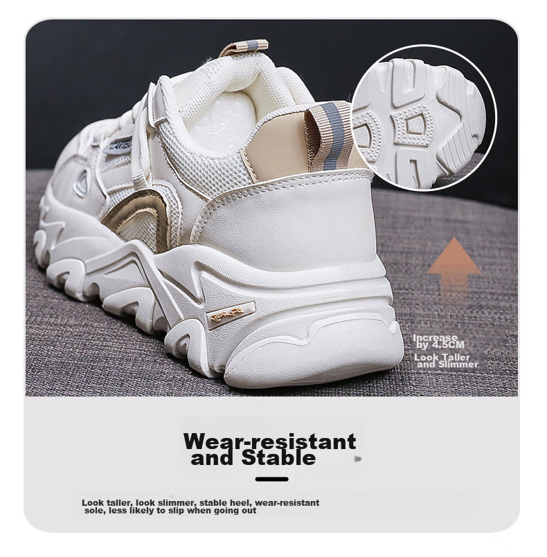 CARTELO Women's Casual Shoes, Summer Breathable Dad Shoes, Women's Sneakers, Casual Running Shoes, Women's 0858 Beige, Size 36 7