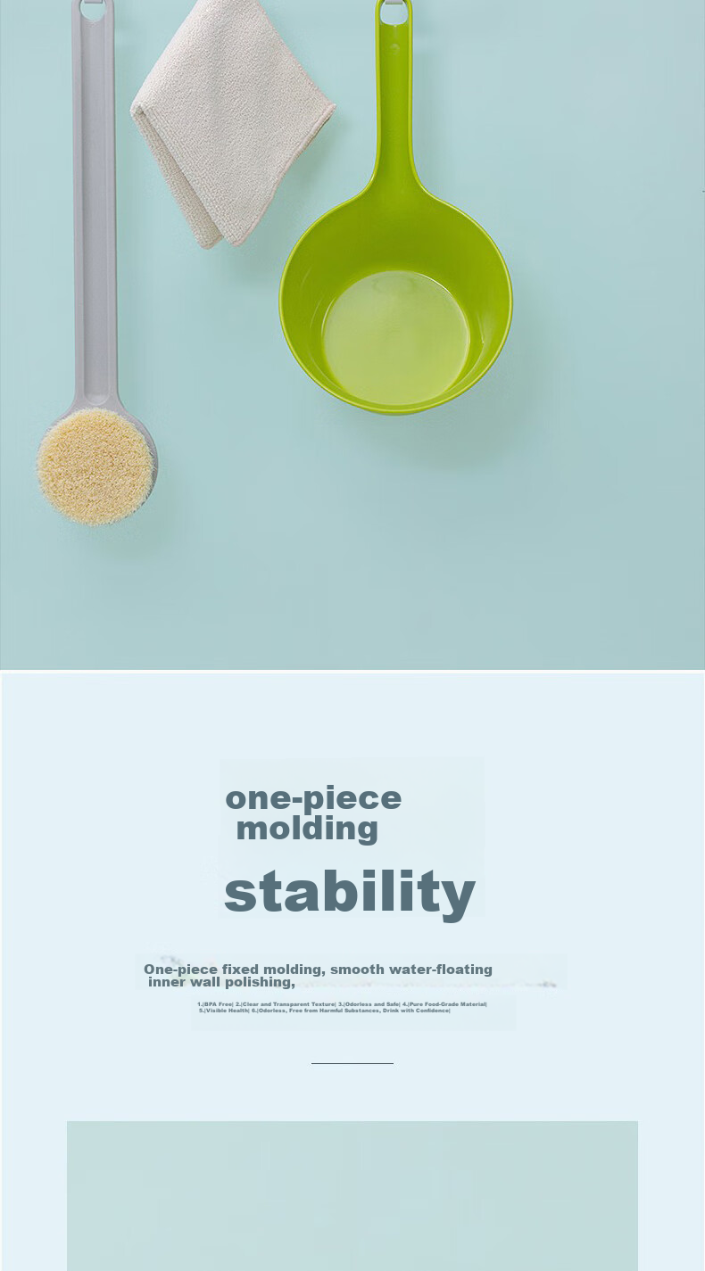 CHAHUA Water Ladle, Thickened Food-Grade Plastic Deep Long Handle, Water Scoop, Baby Hair Washing Water Dipper 6