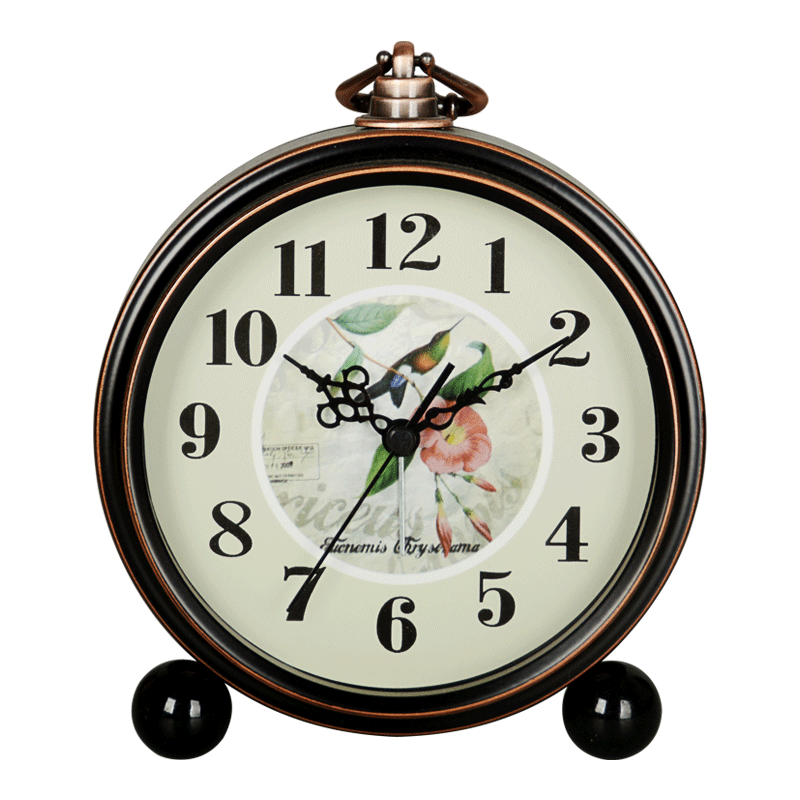 Hense Creative Alarm Clock, Personal Bedside Table Clock, Retro European Style Simple Alarm Watch, Bedroom Student Quiet Wall-Mountable Clock HA65 Xishangzhitou
