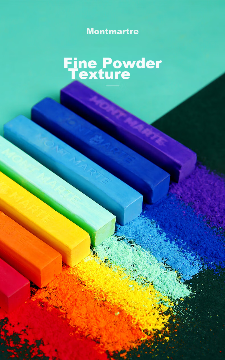 Mont Marte Colored Chalk, Drawing Sticks, Colored Chalk for Hand-Drawn Blackboard Reports, 24 Colors, MMPT0017, Sketch Markers for Drawing 2