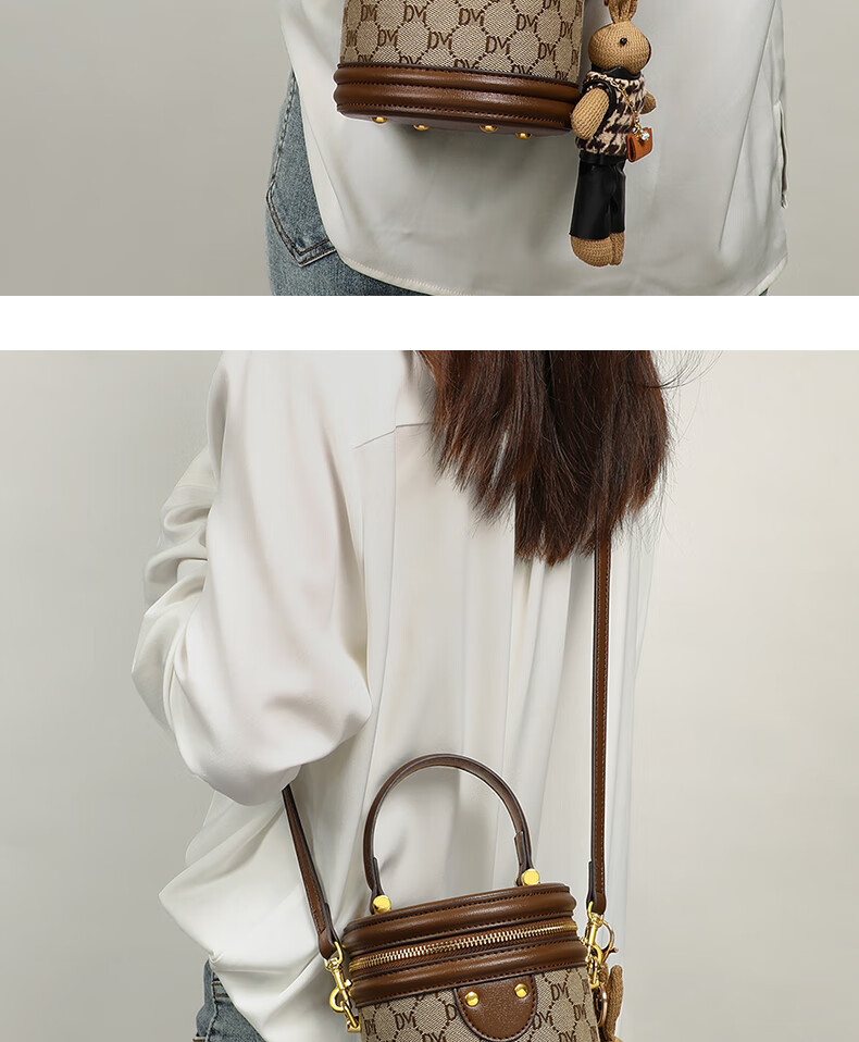 Aiqinghai Handbag, Women's Bucket Bag, Crossbody Shoulder Cylindrical Phone Bag, Niche Birthday Mother's Day Gift, Practical Present for Mom 24