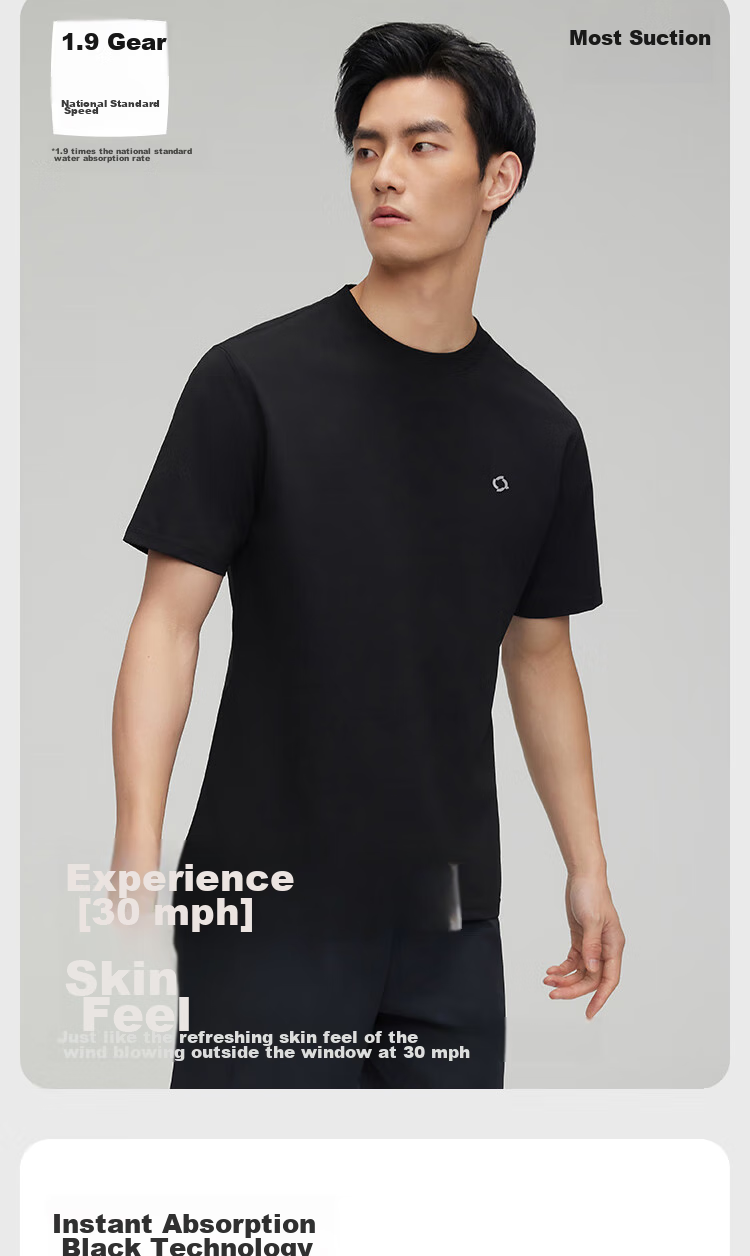 HLA 【Zui Huxi-Air8S】Short Sleeve Sweatshirt Unisex Moisture-Wicking Quick-Dry Couple Basic Base Layer 2-Pack 4