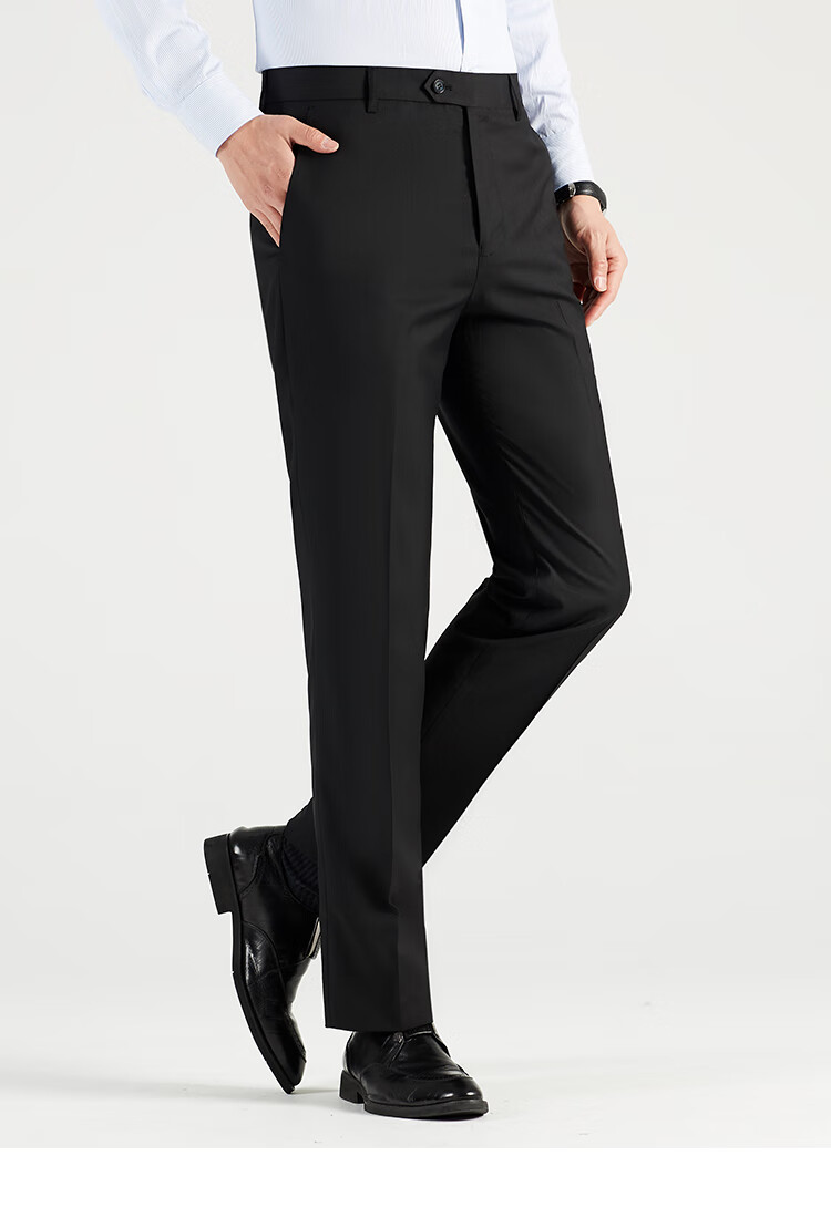 ROMON [Wrinkle-Resistant And No-Iron] Lightweight Dress Pants for Men, Casual Business Straight-Leg Trousers for Young And Middle-Aged Men, Dad's Long Pants 7