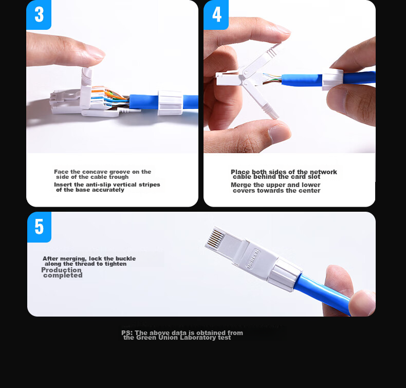 UGREEN CAT5e Ethernet Cable without RJ45 Connectors, Gigabit Network Patch Cord, 50U Gold-Plated CAT5E Unshielded RJ45 Computer Network Cable Connector Crystal Head 45704 26