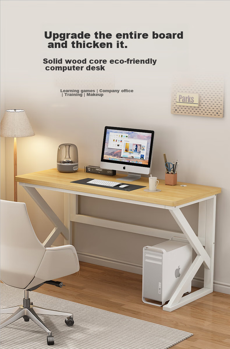 Yameile Gaming Desk, Thickened Solid Wood Core Computer Desk, Office Desk, Study Desk, Simple Writing Workstatio 1