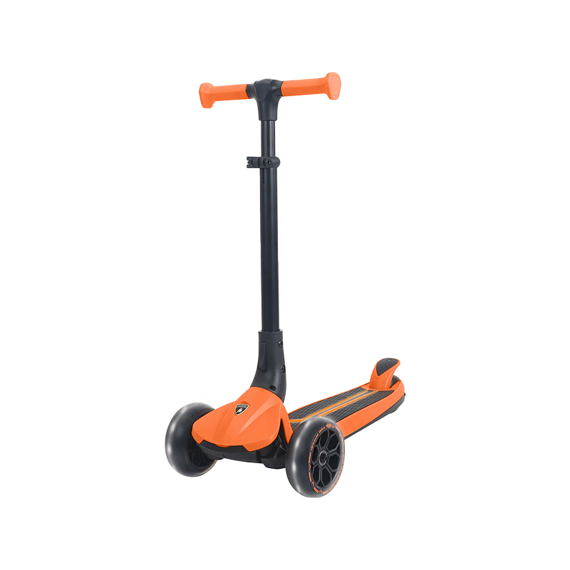 Kick'n'Roll Children's Scooter for Boys And Girls Aged 3-12, Birthday Gift with Light-Up Pedals And Flashing Wheels, Flame Orange