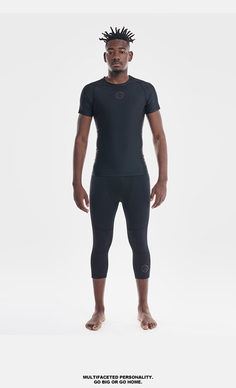 RIGORER Temperature-Adjustable Shorts, Men's Compression Pants, Basketball Quick-Dry High-Elasticity Knee-Length Undershorts, Running Tight-Fitting Pants, Training 7/8 Length Shorts 31